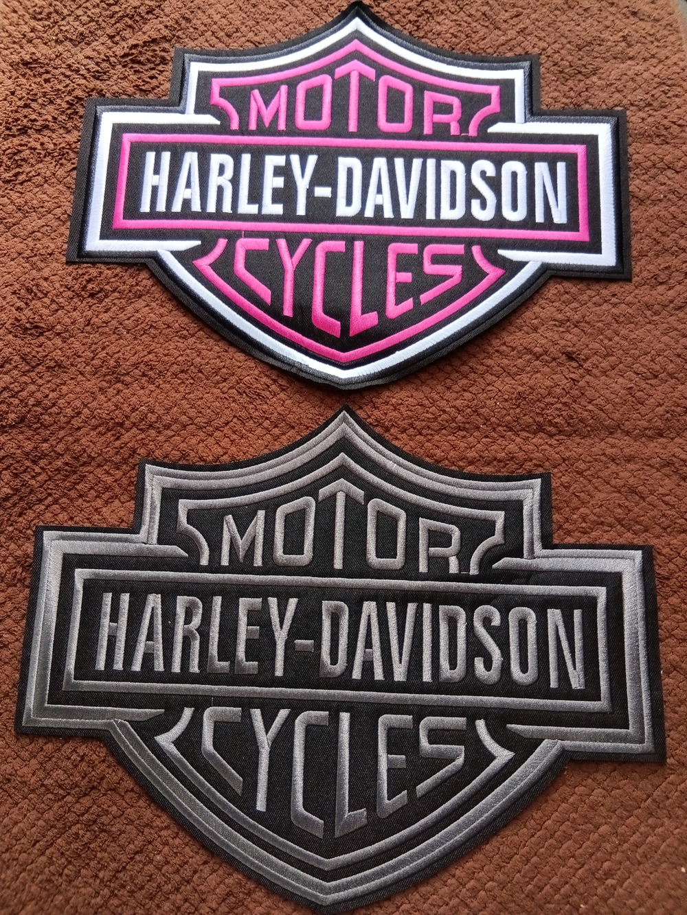 Harley Davidson Logo XL 9"T By 12"W Iron/Sew On Center Patch His And Hers Combo